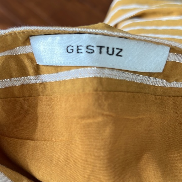 Anthropologie Gestuz yellow stripe skirt Size 42 - Picture 7 of 9